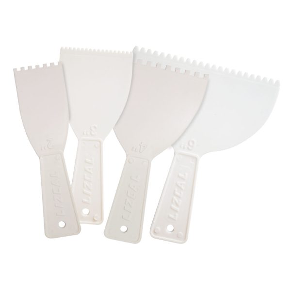 SET ESPÁTULAS PLÁSTICAS DENTADAS (2"-3"-4"-6")